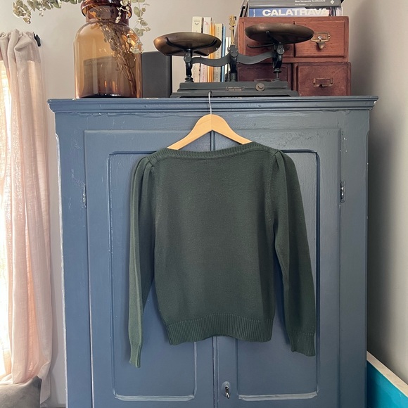 Vintage VTG YSL Yves Saint Laurent Green Sweater - Picture 3 of 4